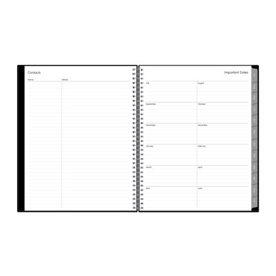 2025-2026 Blue Sky Enterprise 8.5" x 11" Academic Year Weekly & Monthly Planner, Plastic Cover, Black (130609-A26)