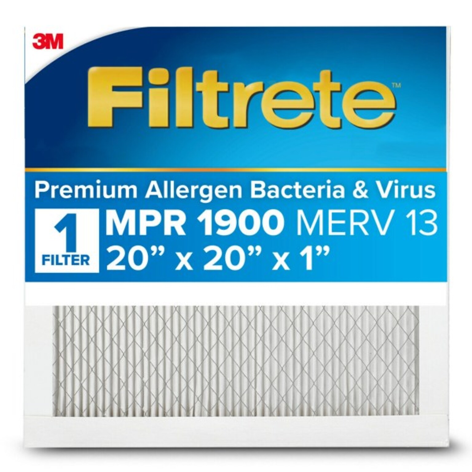 Filtrete High Performance Air Filter, 1900 MPR, 20 x 20 x 1 (UA02-4)