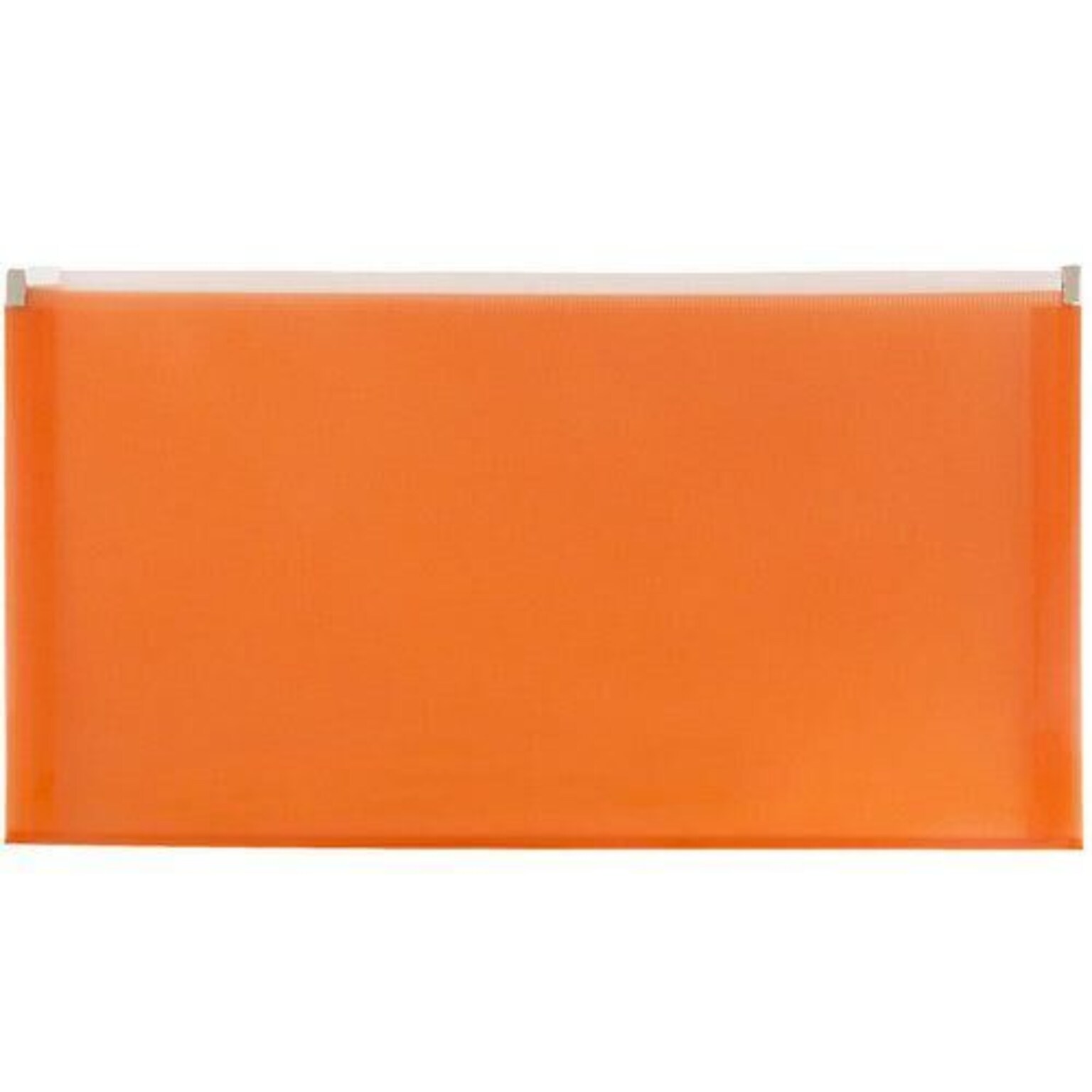 JAM Paper Premium Plastic Expanding Wallet with Zipper Closure, 5 x 10, Orange, 3/Pack (921Z1ORX3)
