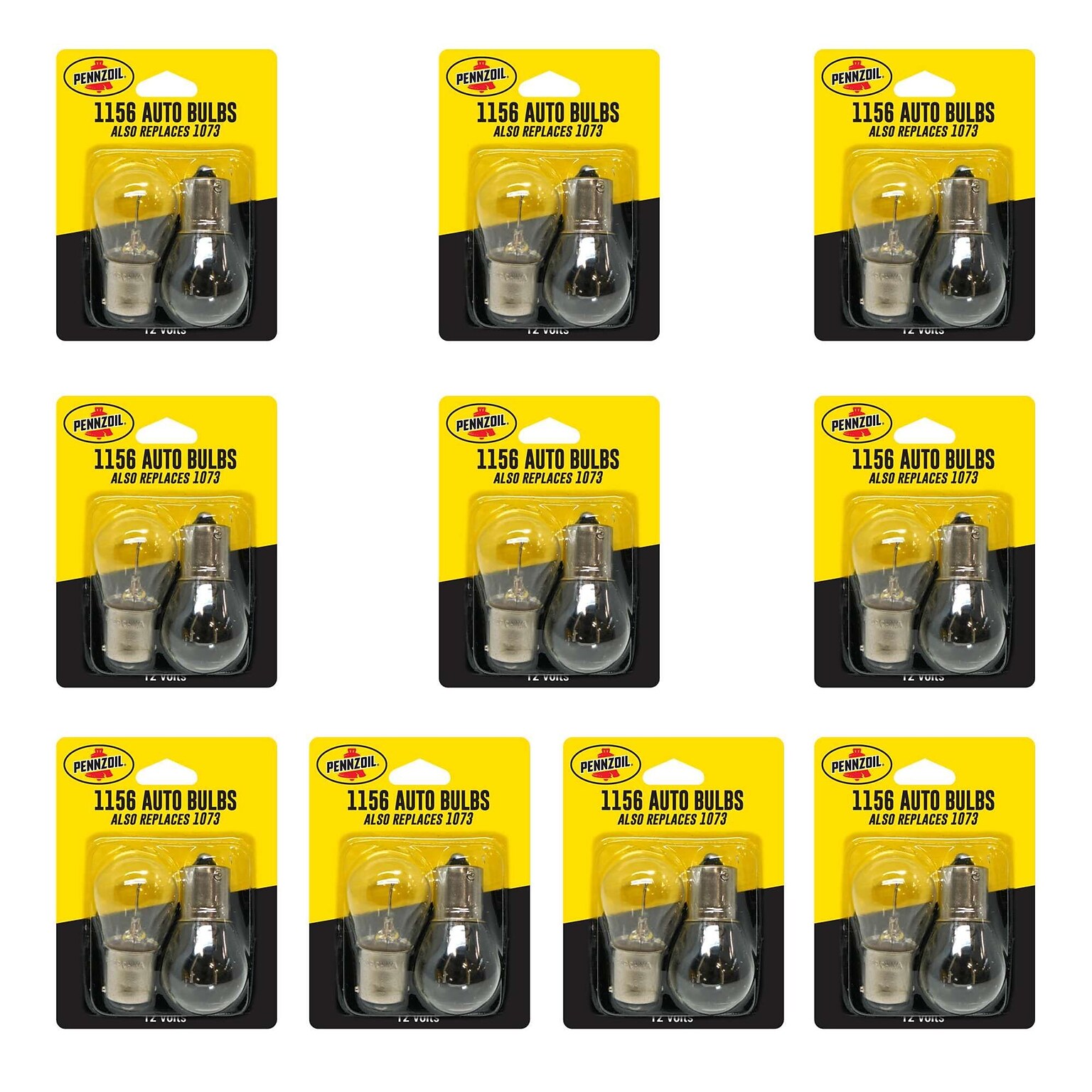 Pennzoil Clear Auto Bulbs, Model #1156, Clear, 2 Bulbs/Pack, 10 Packs/Box, 10 Boxes/Carton (14802)