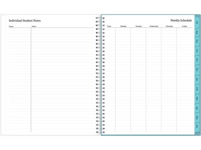 2023-2024 Blue Sky Dots 8.5" x 11" Academic Weekly & Monthly Teacher Planner, Plastic Cover, Multicolor (100330-A24)