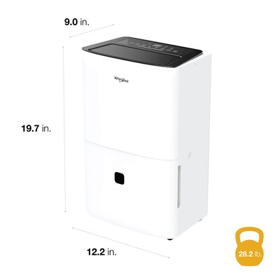 Whirlpool Energy Star 32-Pint Portable Dehumidifier, Covers up to 1,500 sq. ft., White (WHAD321AW)