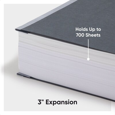 Smead Premium Pressboard 2-Prong Report Cover, Ledger Size, Black, 10/Box (81179)