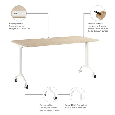 Bush Business Furniture Synergy 60"W Rectangular Conference Table, Natural Elm (SGD260NE)