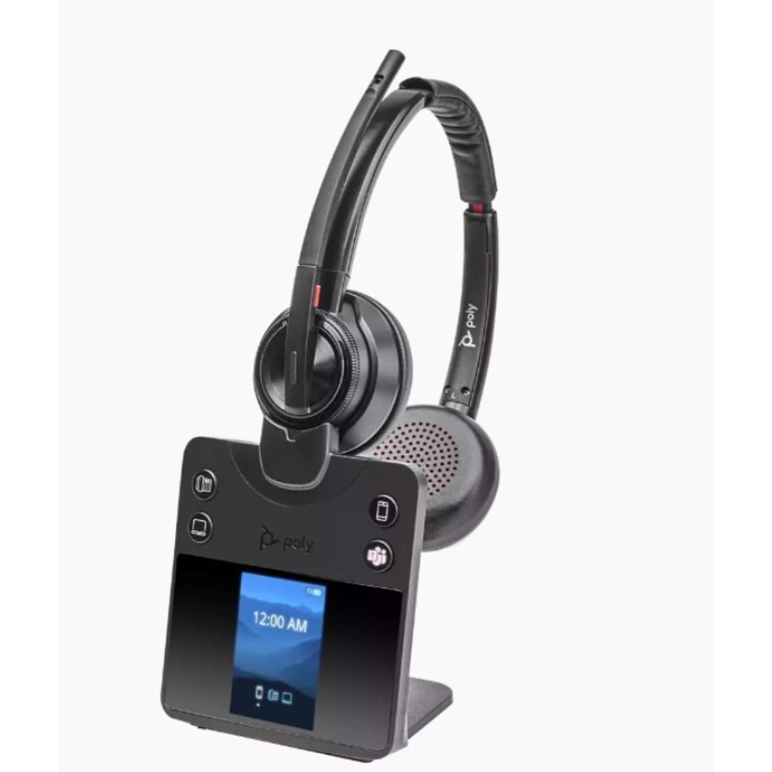 Poly Savi 8420 Office Series Wireless Noise Canceling Bluetooth Stereo On-Ear Headset, MS Certified (8L7F5AA#ABA)