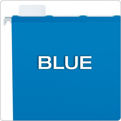 Pendaflex Ready-Tab Premium Reinforced Hanging File Folder, 5-Tab, Letter, Blue, 25/Box (42622)