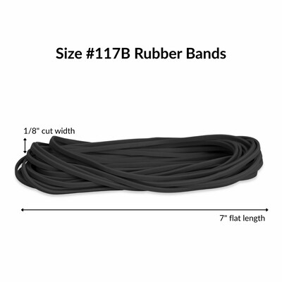 Alliance X-Treme EPDM Multi-Purpose #117B Rubber Bands, 7" x 1/8", Black, 175/Pack (02004)