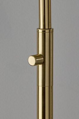 Adesso Gio 56H Antique Brass Floor Lamp with White Glossed Glass Shade (3305-21)