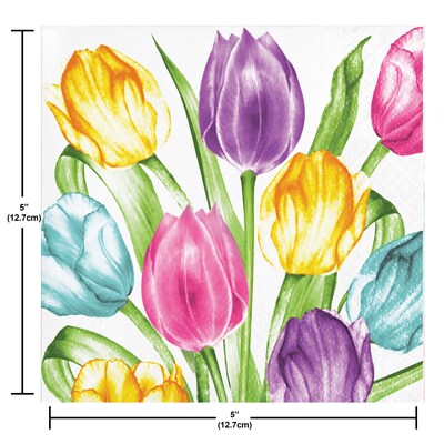 Say Hooray! Trendy Tulips Spring Disposable Tableware Set, 49/Pack (DTC9628E2A)