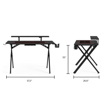 Emerge Vizon 47"W Gaming Desk, Black (59260)