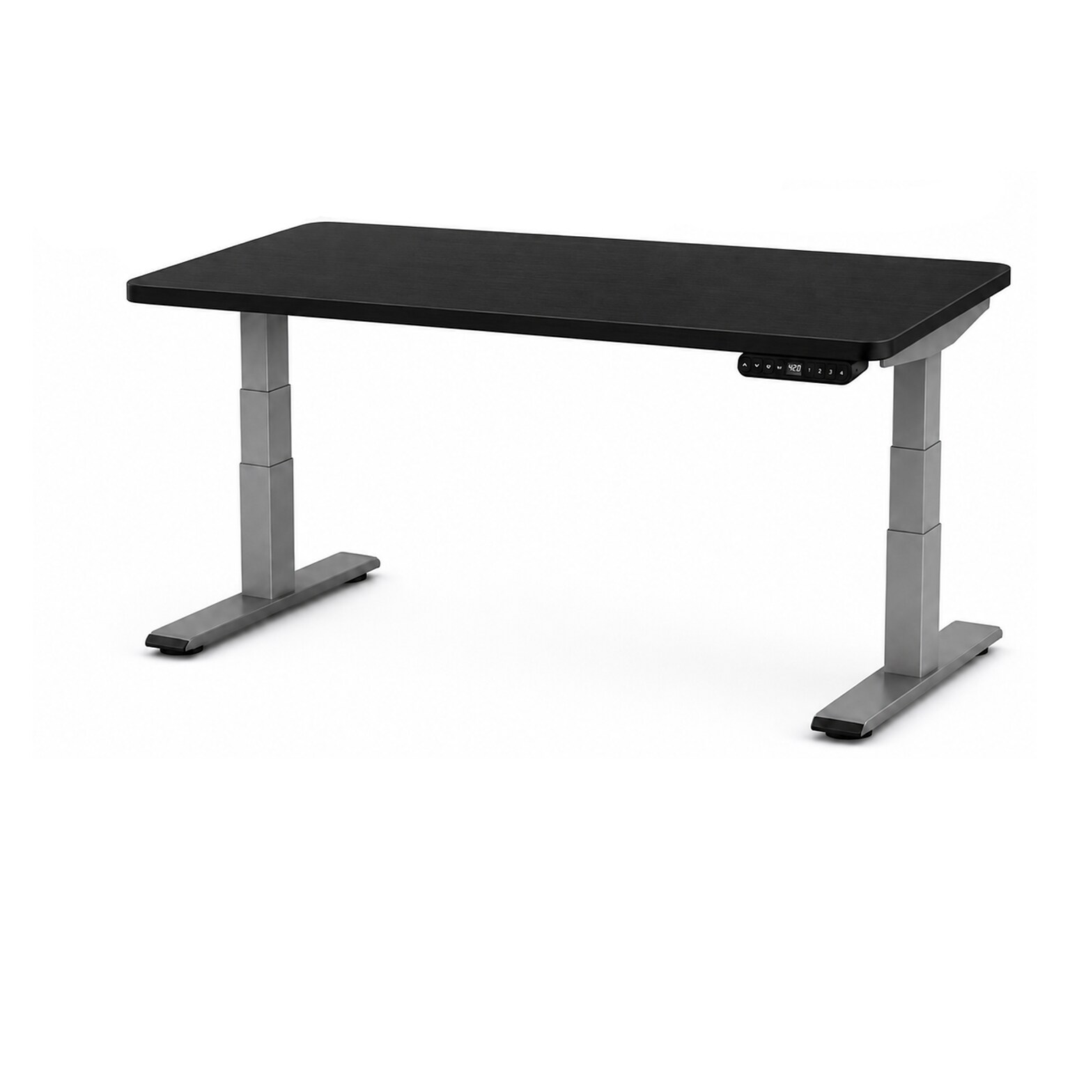 Uncaged Ergonomics Rise Up 60W Electric Adjustable Bamboo Standing Desk, Black/Gray (RUGBK)