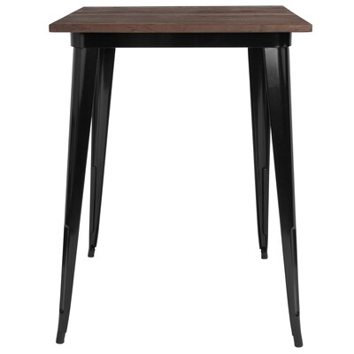 Flash Furniture Metal/Wood Restaurant Bar Table, 42"H, Black (CH5104040M1BK)