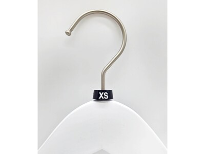 National Hanger Plastic Size Marker, XS, Black/White, 25/Pack (SM25XSBW)