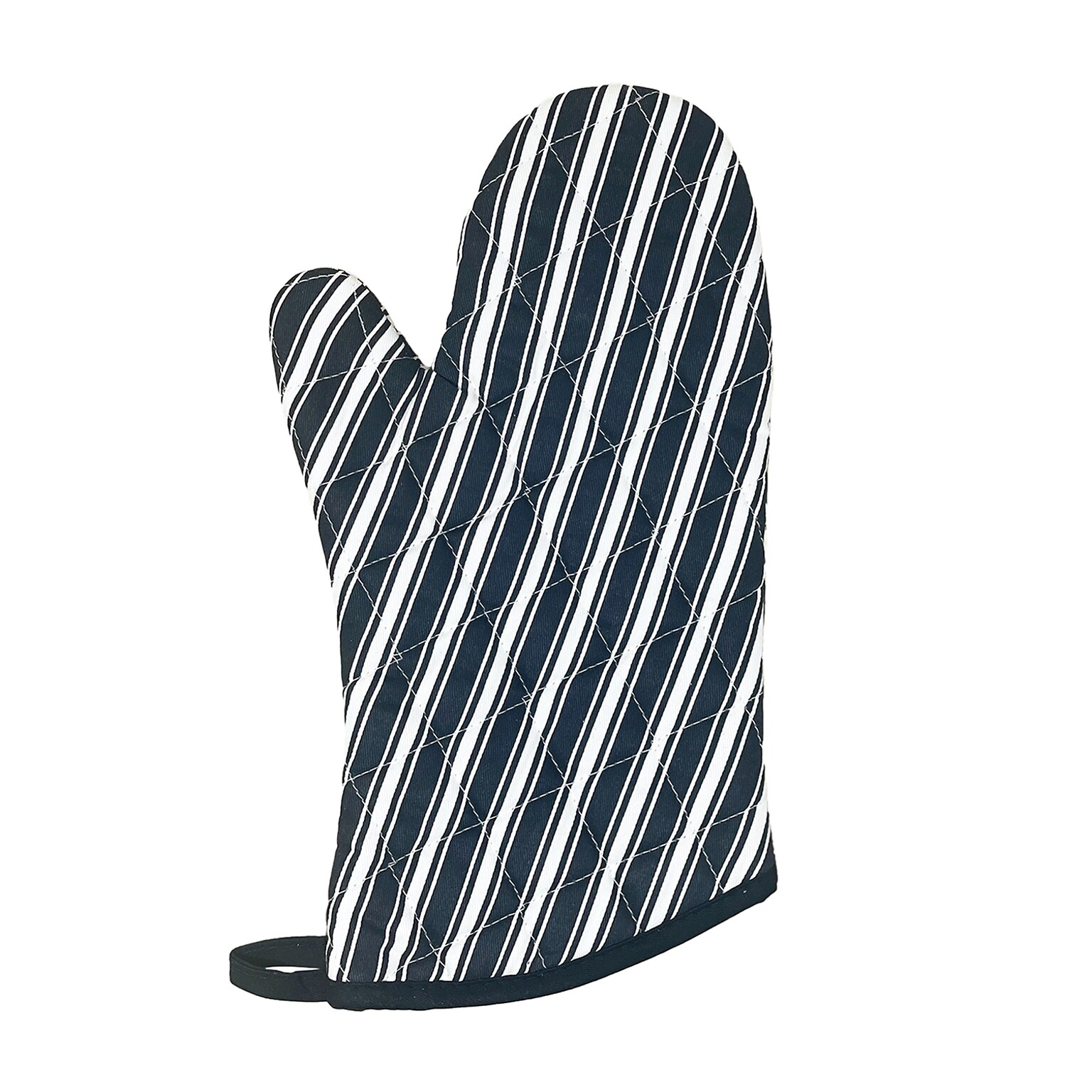 Better Houseware Striped Oven Mitt, Black (BTH1684E)