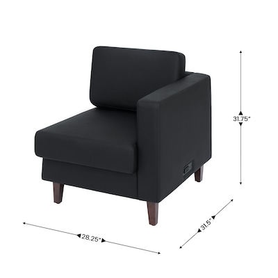 Flash Furniture Hercules Artemis LeatherSoft Right Arm Reception Chair, Black (ZB8921CRABLK)