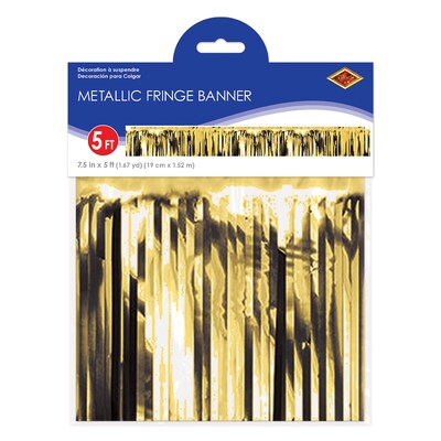 Beistle Metallic Fringe Banner, Gold (56092-GD)
