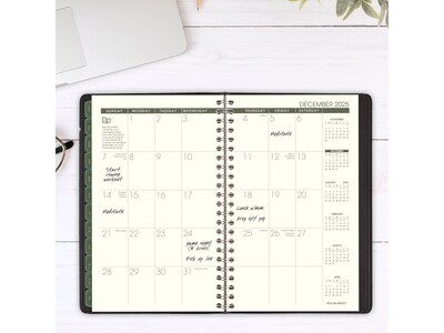 2025 AT-A-GLANCE Recycled 5" x 8" Weekly & Monthly Appointment Book Planner, Faux Leather Cover, Black (70-100G-05-25)