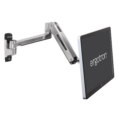 Ergotron LX HD Sit-Stand Wall Arm Adjustable Monitor, Up to 46, Polished Aluminum (45-383-026)