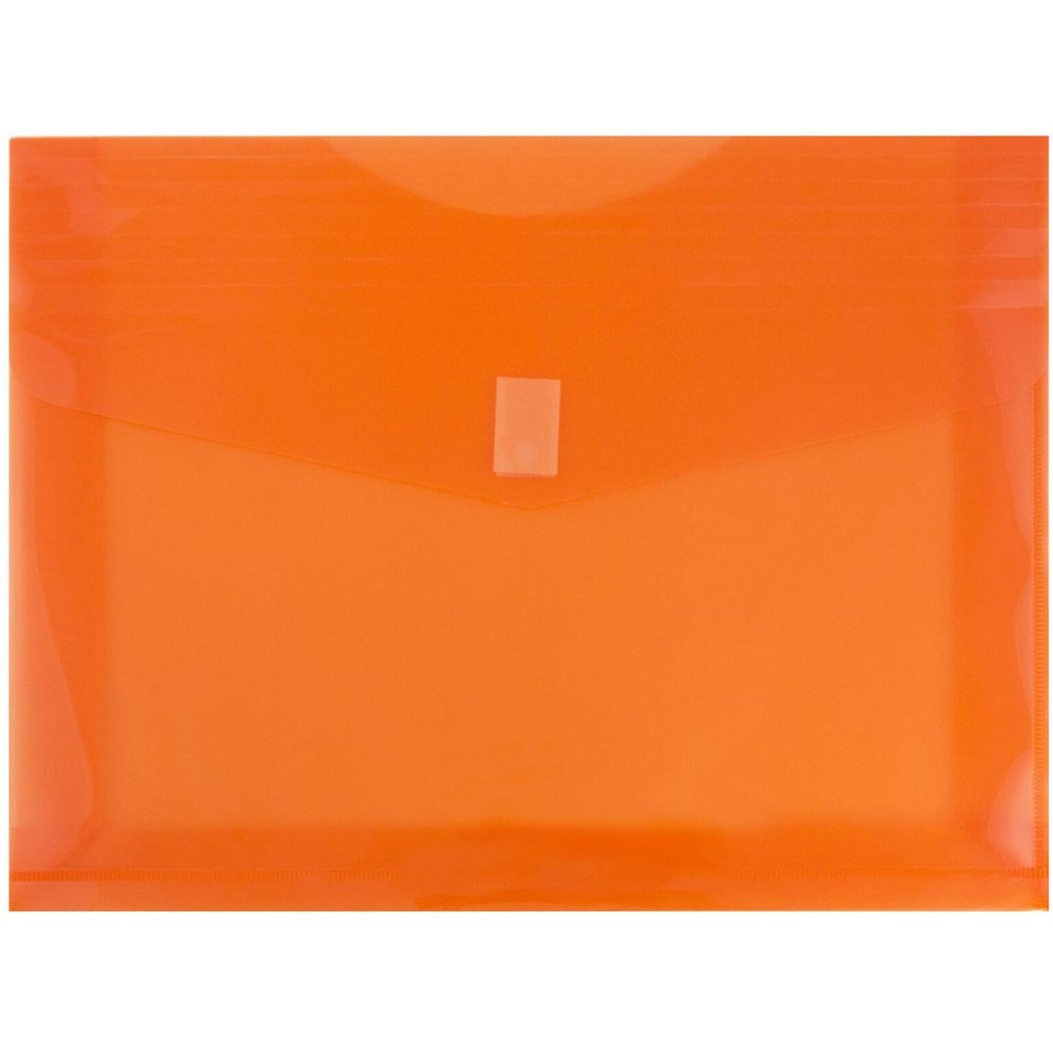 JAM Paper Premium Plastic Document File, 1 Pocket, Letter, Orange, 3/Pack (218V2orx3)