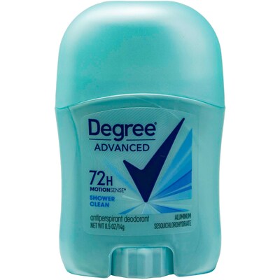 Degree Advanced 72H Shower Clean Antiperspirant for Women, 0.5 oz Stick, 12 Sticks/Bag, 12 Bags/Cart