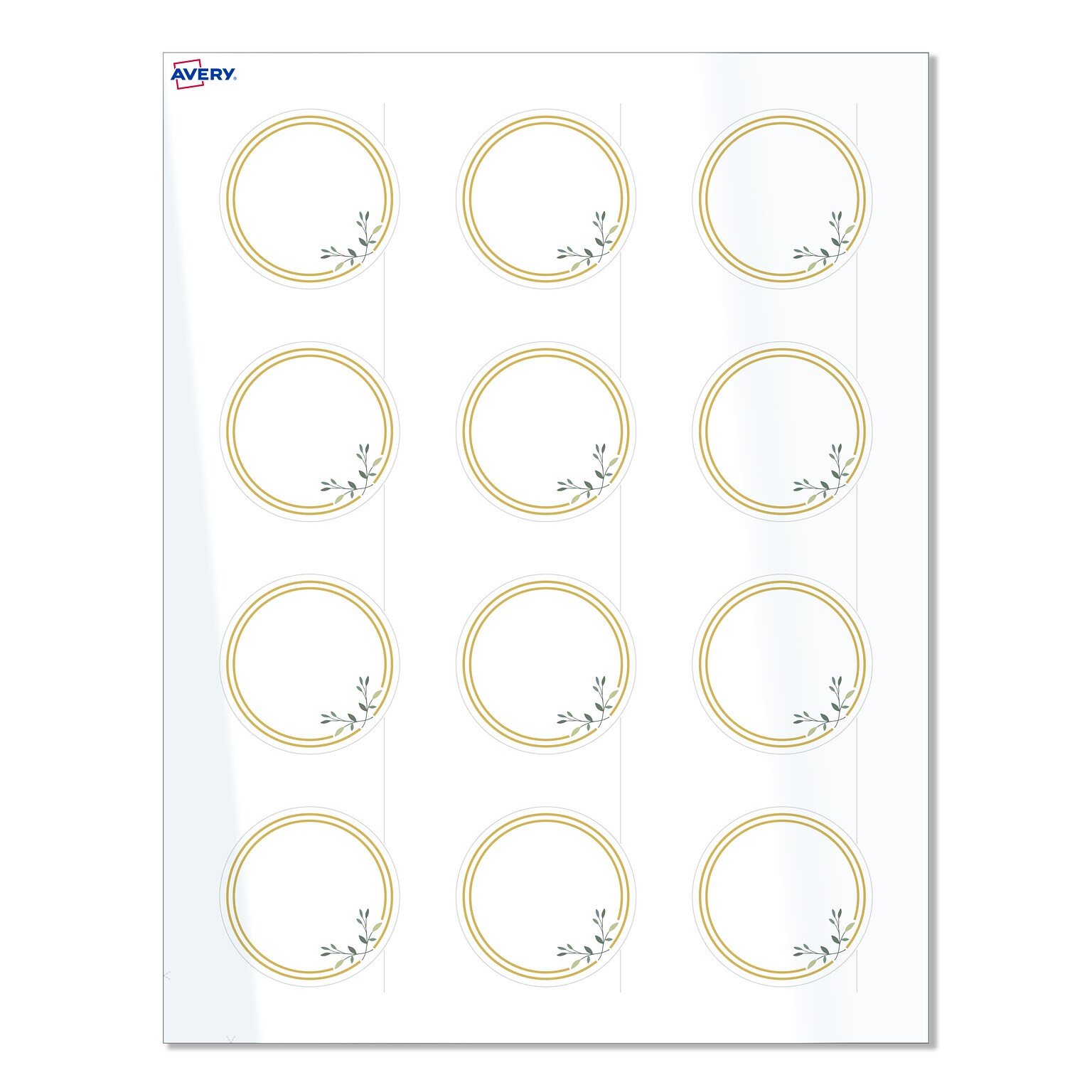 Avery Laser/Inkjet Circle Multipurpose Labels, 2 Dia., White, 120/Pack (S00-D2N)