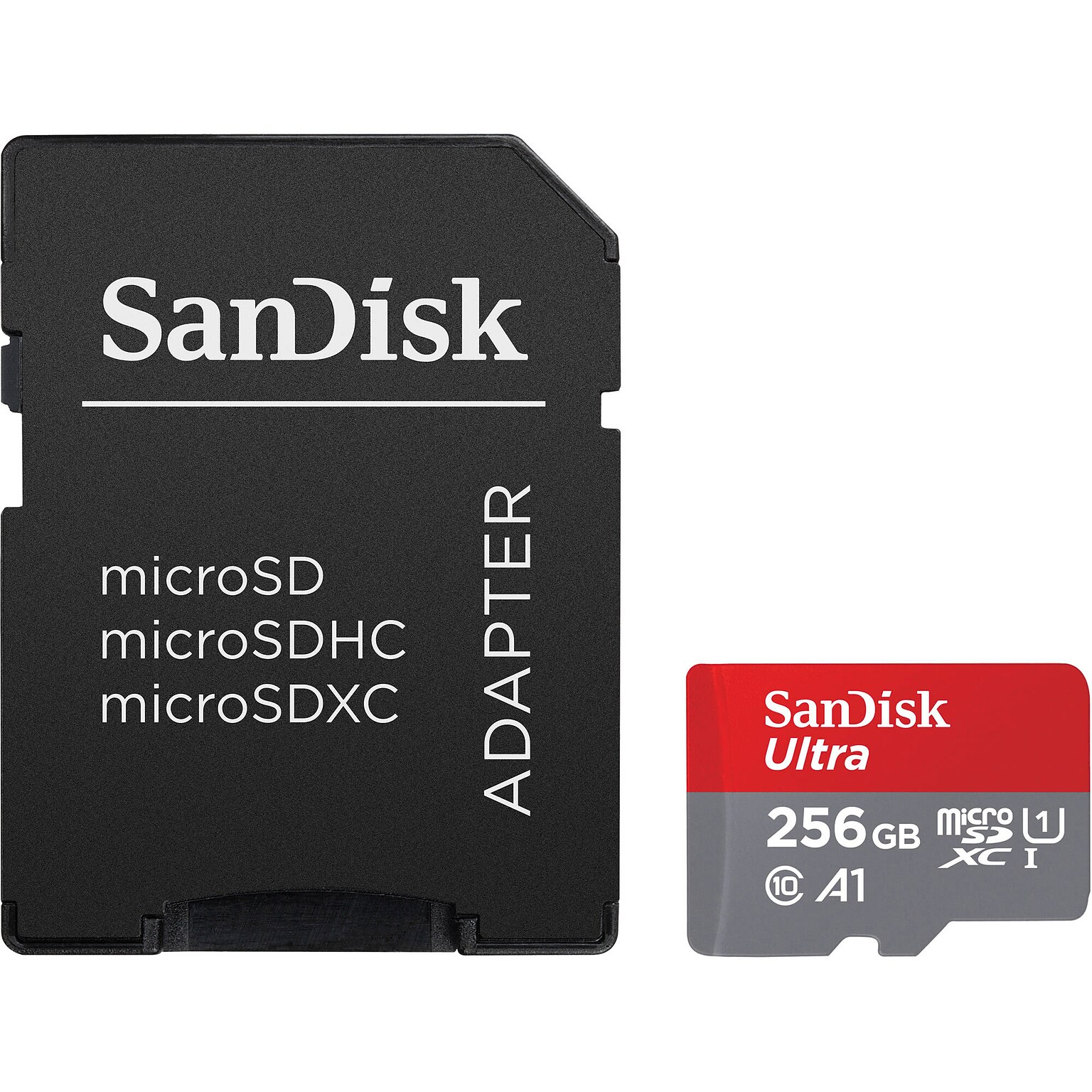 SanDisk Ultra 256GB microSDXC Memory Card with Adapter, Class 10, U1 (SDSQUAC-256G-AN6MA)