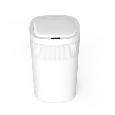Nine Stars Stainless Steel Touch Tap & Motion Sensor Trash Can, 13.2 Gallon, White (DZT-50-36WH)