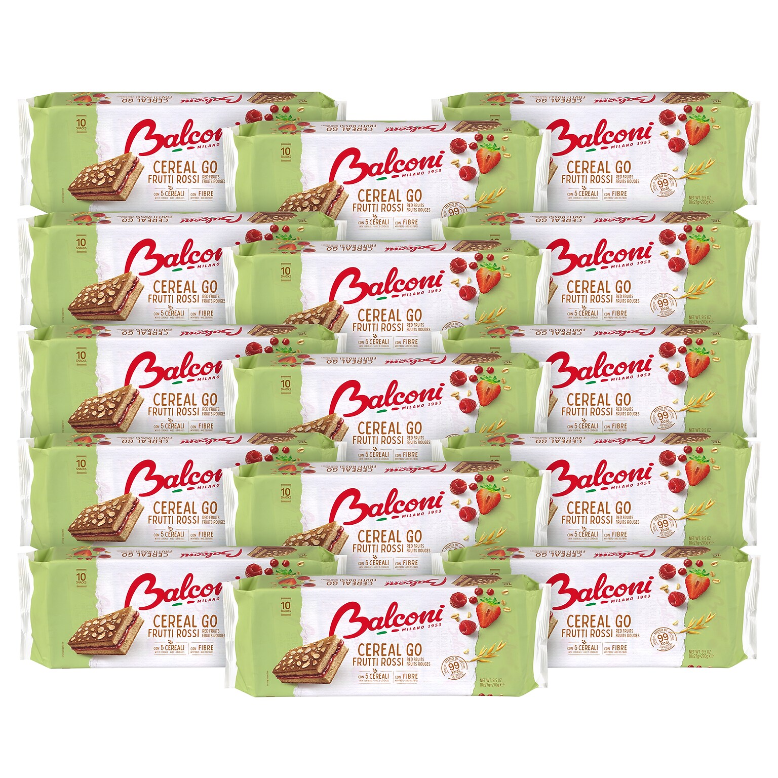 Balconi Cereal Go Red Fruits Snack Cakes, 0.95 oz., 150/Pack (600-04196)