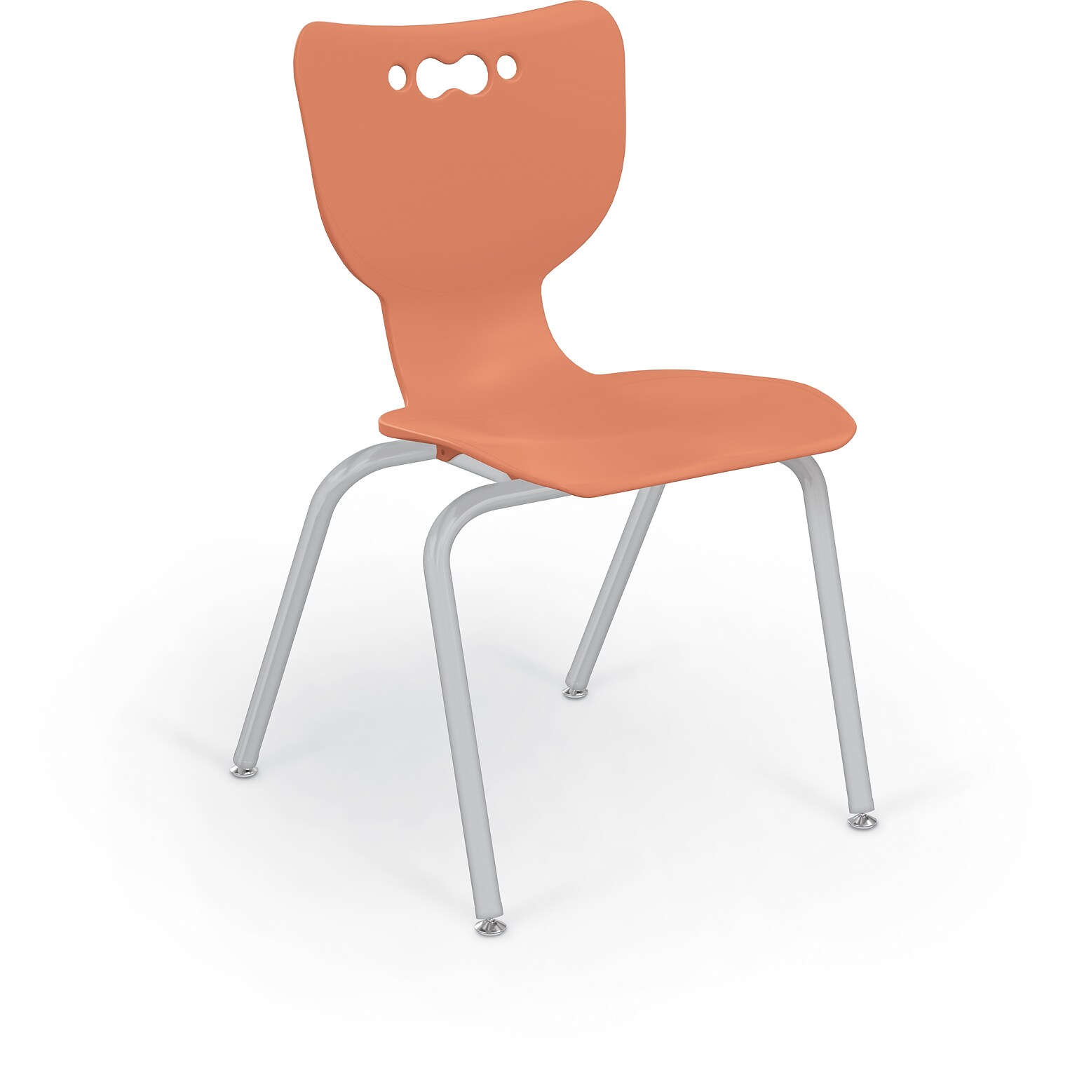 MooreCo 18 Hierarchy Student Chair with 4 Legs, Cayenne/Platinum Base (703673562683)