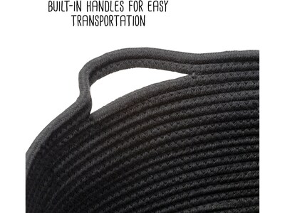 Honey-Can-Do Cotton Nesting Baskets with Handles, Black, 3/Set (STO-08748)