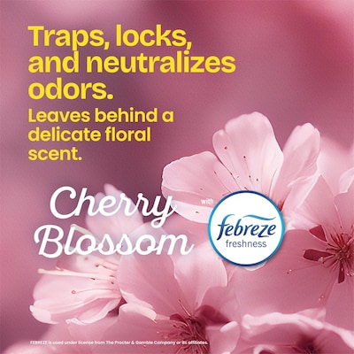 Glad Odorshield Small 4 Gallon Drawstring Kitchen Trash Bag, Febreze Cherry Blossom Scent, Pink, 34 Total Bags (79274)