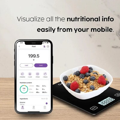 Cubitt Stainless Steel Smart Kitchen Scale, Obsidian Black (CTK-1)