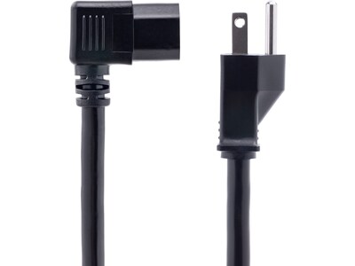 StarTech 8 NEMA 5-15P to Right Angle C15 Power Cable, Male to Female, Black (PXT515C158RA)