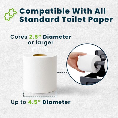 Alpine Industries Side-by-Side Double Roll Toilet Tissue Dispenser, Gray, 2/Pack (452-GRY-2PK)