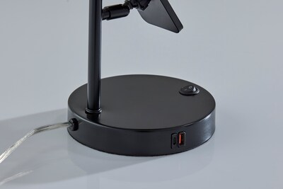 Adesso Wyatt Supercharger Incandescent Desk Lamp, 22H, Black/Beige (2610-01)