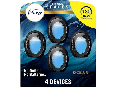 Febreze SMALL SPACES Origins Air Freshener, Ocean Scent, 1 Oz., 4/Pack (07695)