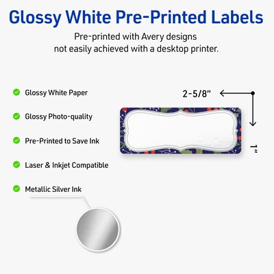 Avery Rectangle Multipurpose Labels, 1 x 2-5/8, White, 160/Pack (19479370625)