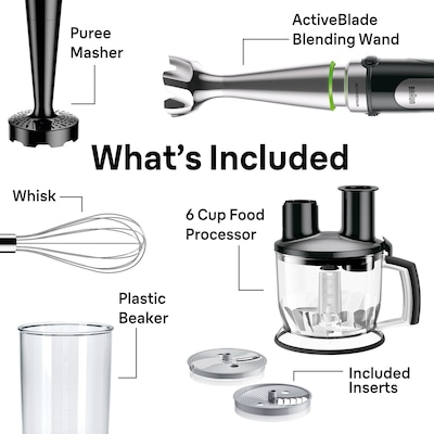 Braun MultiQuick 7077 Hand Blender & Food Processor Kit, Stainless Steel (MQ7077X)