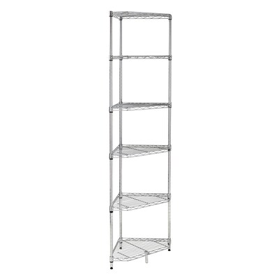 Honey-Can-Do 6-Tier Compact Triangle Corner Shelving Unit, Chrome (SHF-10025)