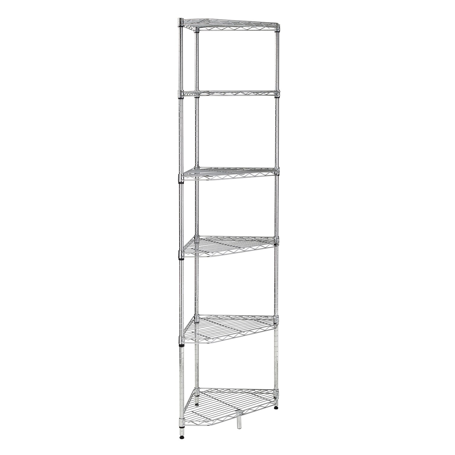 Honey-Can-Do 6-Tier Compact Triangle Corner Shelving Unit, Chrome (SHF-10025)