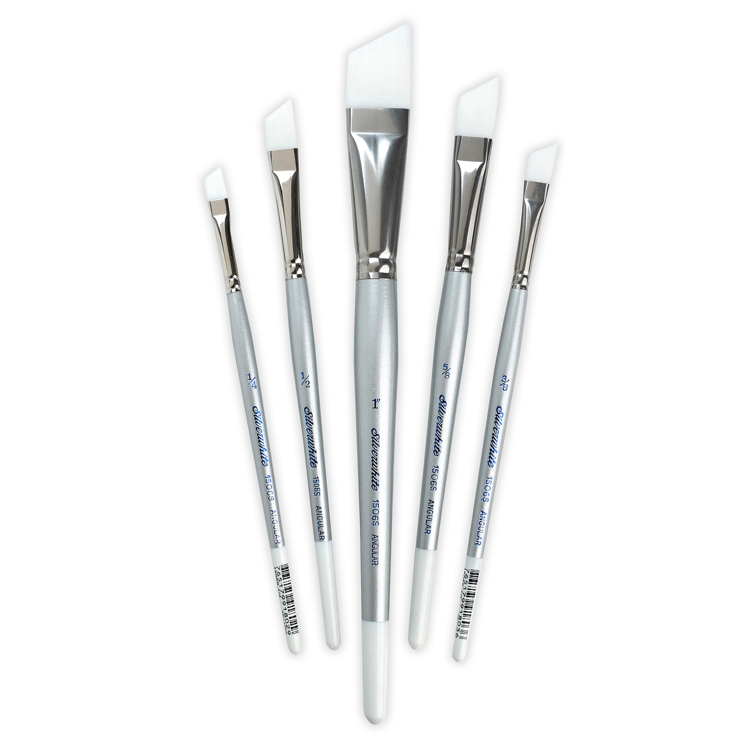 Silver Brush Silverwhite Angle Brushes, 5/Pack (SLVSW1587)