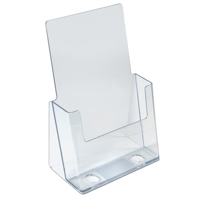 Azar 5.5 x 8.5 Brochure Holder, Vertical, Desktop/Countertop, Acrylic, Clear, 10/Pack (252015-10PK)