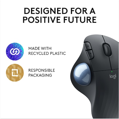 Logitech ERGO M575 Wireless Ergonomic Trackball Mouse, Black (910-007026)