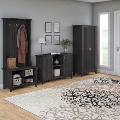 Bush Furniture Salinas Entryway Storage Set, Vintage Black (SAL016VB)