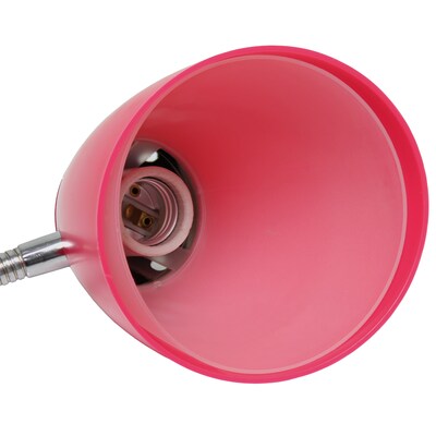 Creekwood Home Sleek Essentials 17.5" Adjustable Basic Clip On Reading Light with Flexible Gooseneck, Pink (CWD-1006-PN)
