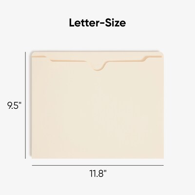 Smead Recycled Reinforced File Jacket, 2 Expansion, Letter Size, Manila, 50/Box (75560)