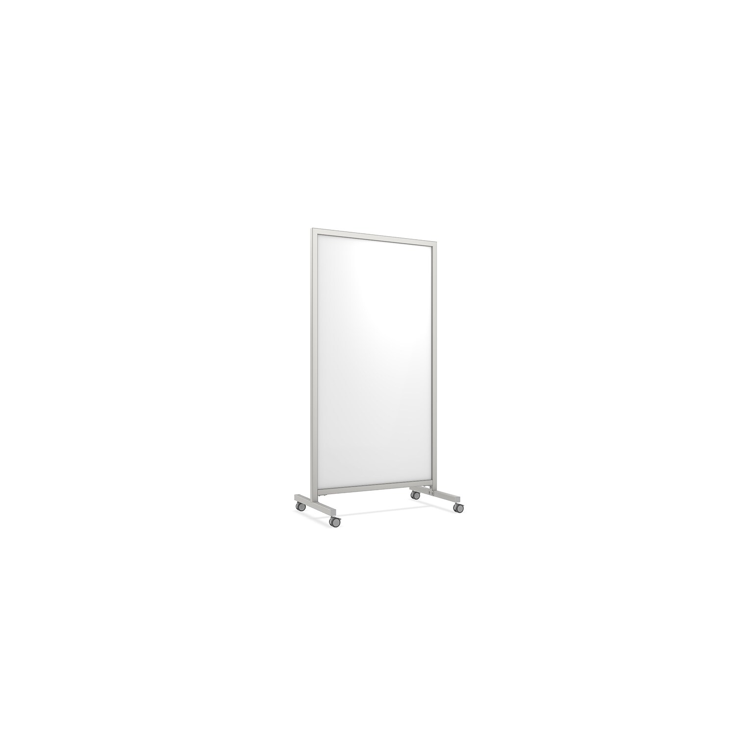 Ghent EZ Mobile Glass Dry-Erase Whiteboard, Aluminum Frame, 75H x 38W (EZ1NA7538WH)