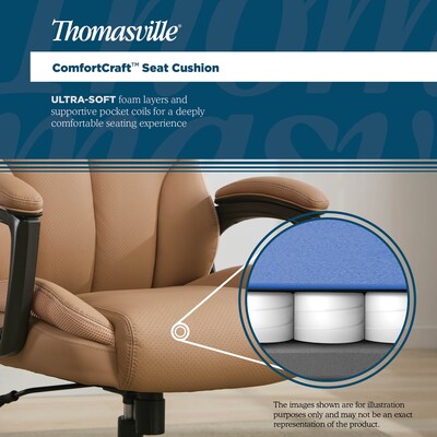 Thomasville Danvers Ergonomic Polyurethane Big & Tall Chair, 400 lb. Capacity, Light Tan (52403-TAN)