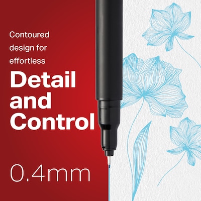 Sharpie Pen Felt Pens, Fine Point, 0.4 mm, Assorted Ink, 4 Pack (1924214/1742662)