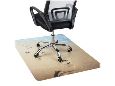 Mind Reader Hard Floor Chair Mat, 47" x 35", Tan, Polycarbonate (BEACHMAT-ASST)